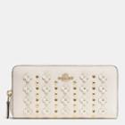 Coach Accordion Zip Wallet In Floral Rivets Leather