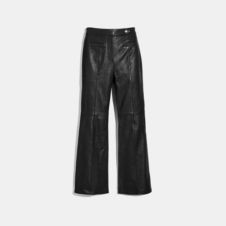 Coach Leather Flare Trousers