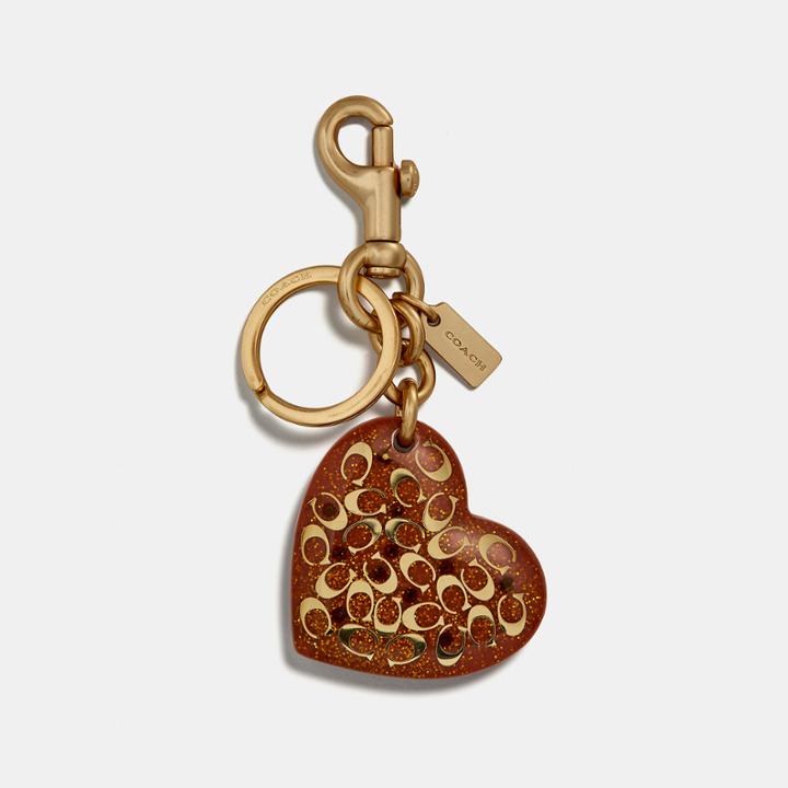 Coach Signature Heart Bag Charm