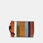 Coach Large Charlie Pouch With Patchwork Stripes