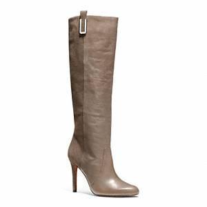 Coach Udell Leather Suede High Heeled Boot Fthr Grey Fthr Grey 11 B