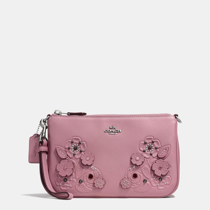 Coach Nolita Wristlet 22 In Glovetanned Leather With Tea Rose And Tooling