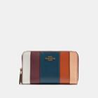 Coach Medium Zip Around Wallet With Patchwork Stripes