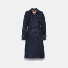 Coach Suede Trench With Printed Lining