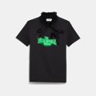 Coach Viper Room Neon T-shirt With Ruffled Collar