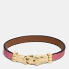 Coach Two Tone Glovetanned Leather Buckle Bracelet