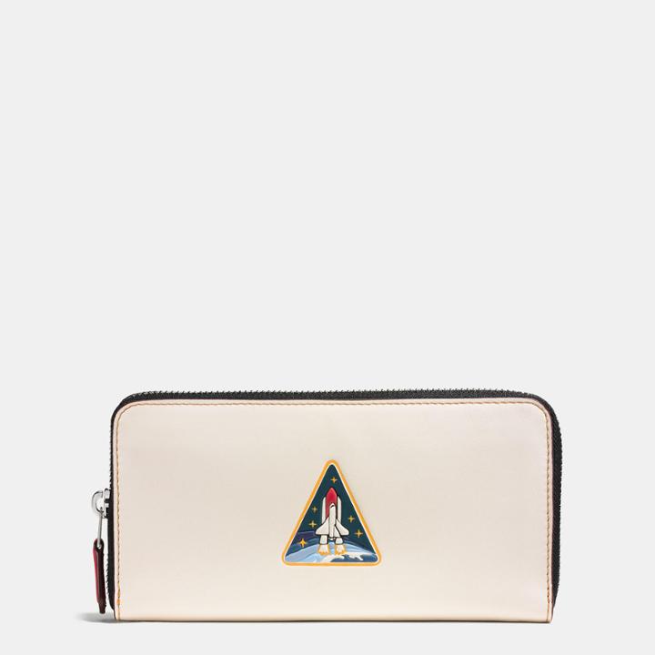 Coach Accordion Wallet In Glovetanned Leather With Rocket Earth