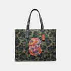 Coach Tote 42 With Wild Beast Print And Kaffe Fassett Patch