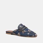 Coach Faye Loafer Slide With Painted Floral Bow Print