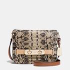 Coach Small Swagger Shoulder Bag In Colorblock Exotic Embossed Leather