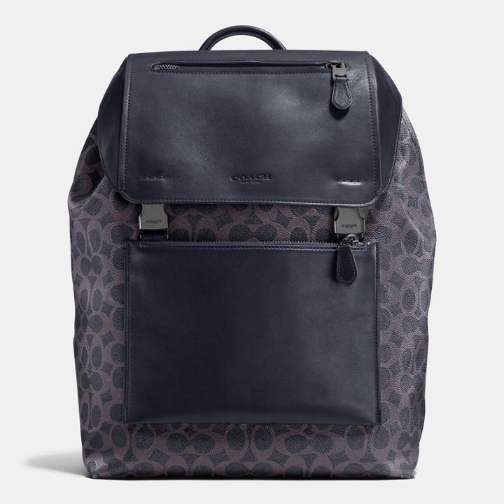 Coach Manhattan Backpack In Signature Coated Canvas