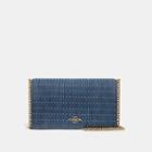 Coach Callie Foldover Chain Clutch With Quilting And Rivets