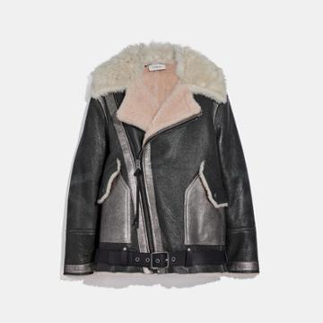 Coach Oversized Shearling Aviator Jacket