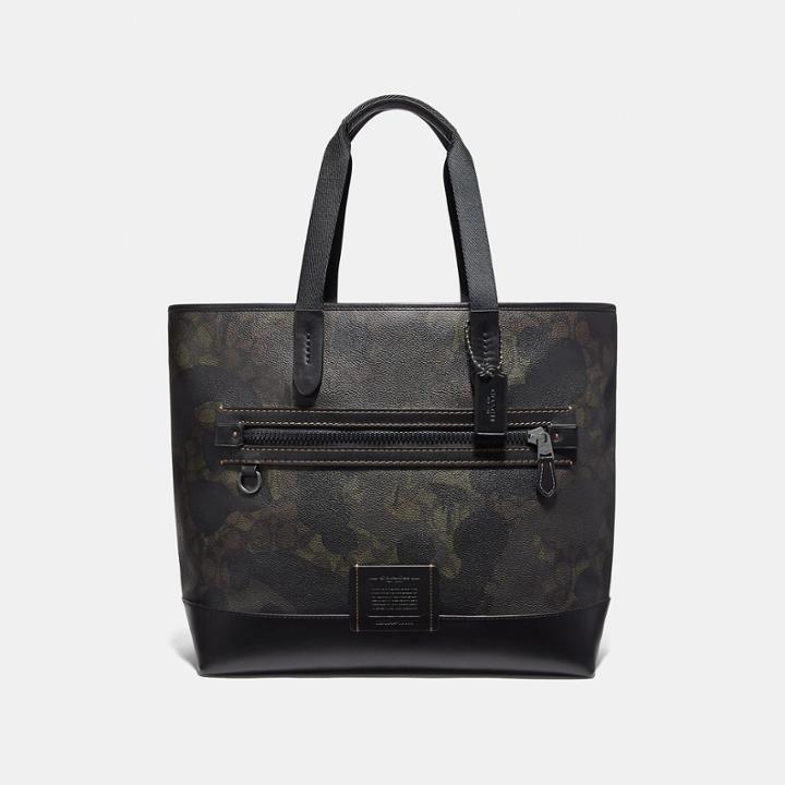Coach Academy Tote In Signature Canvas With Patch