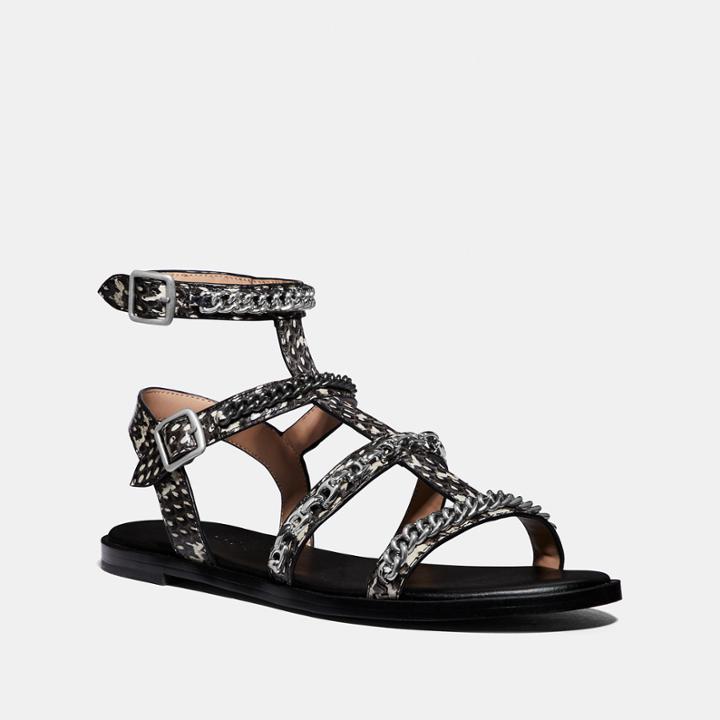 Coach Haddie Gladiator Sandal In Snakeskin