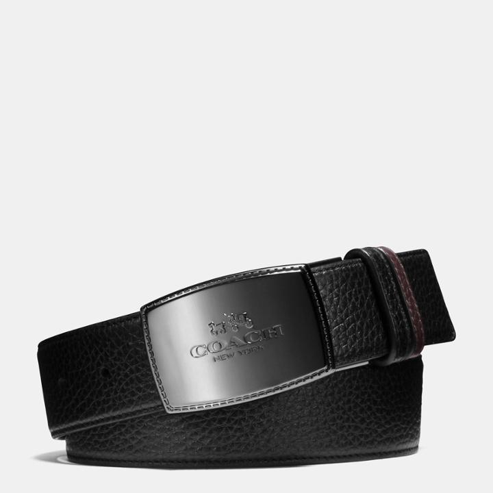Coach Stitched Plaque Cut-to-size Reversible Leather Belt