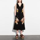 Coach Embroidered Suede Dress