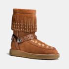 Coach Roccasin Shearling Boot With Beads