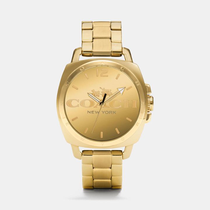 Coach Boyfriend Gold Plated Bracelet Watch