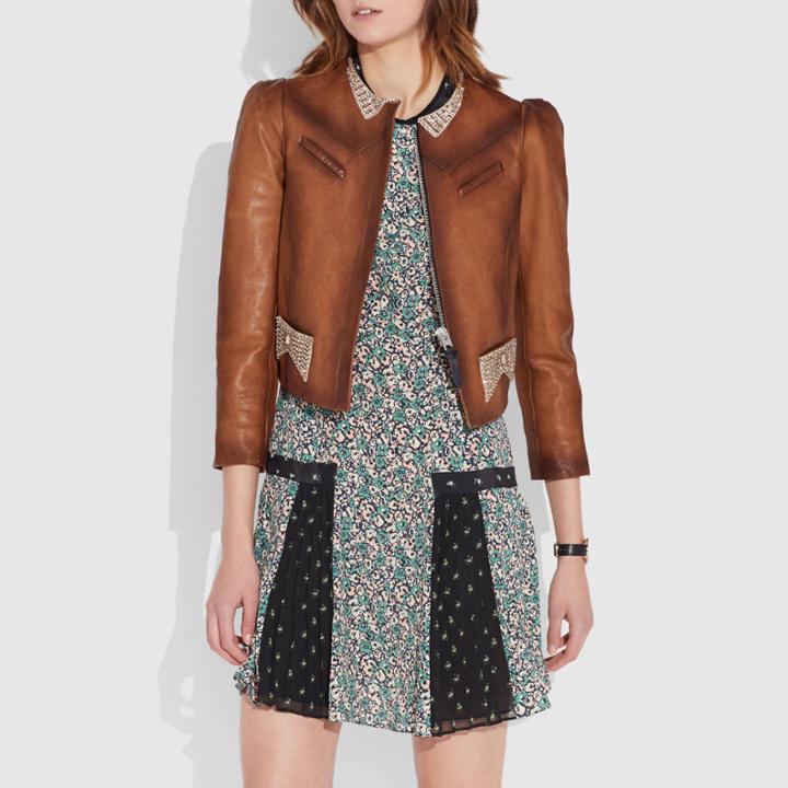 Coach Crystal Embellished Tailored Jacket