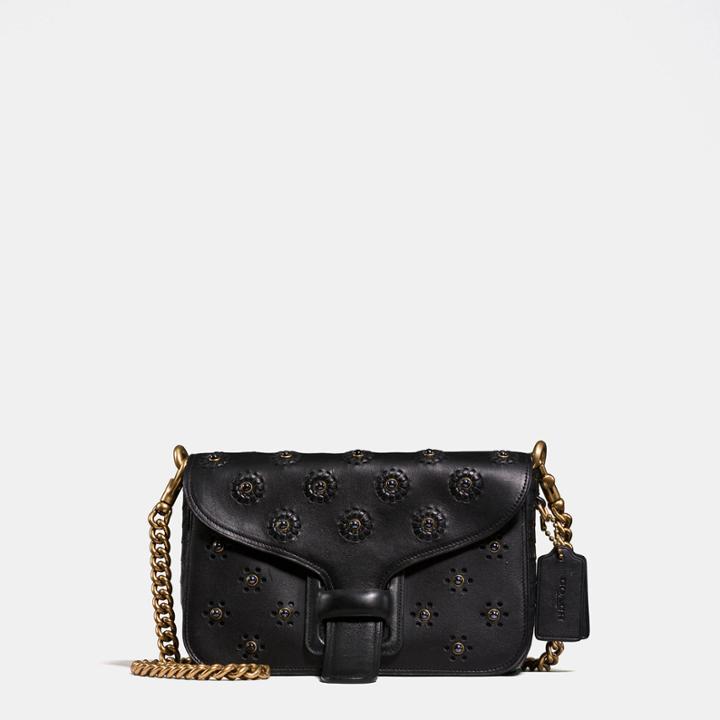 Coach Courier Crossbody In Glovetanned Leather With Whipstitch Eyelet And Crocodile Detail