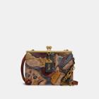 Coach Double Frame Bag In Signature Canvas With Starscape Patchwork And Snakeskin Detail