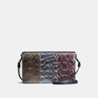 Coach Foldover Crossbody Clutch In Striped Mixed Snake