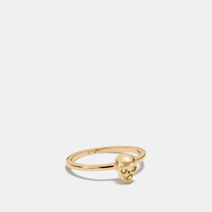 Coach Mini 18k Gold Plated Skull Ring