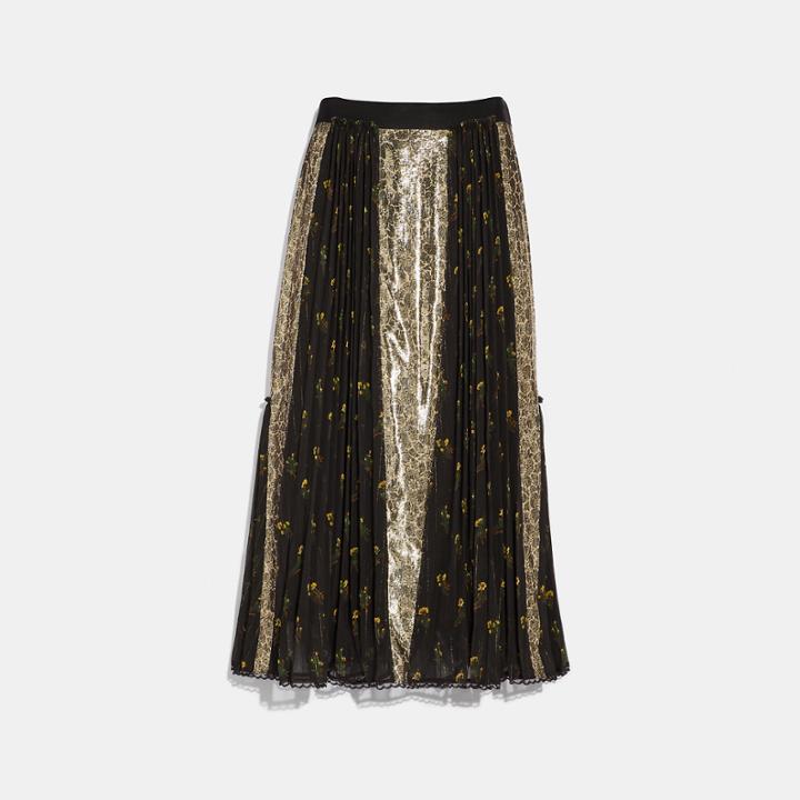 Coach Long Pleated Skirt