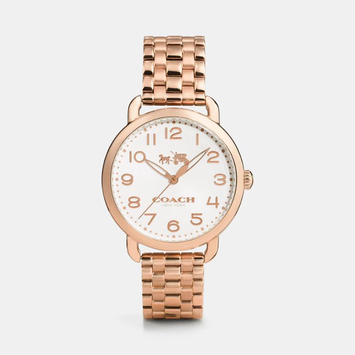 Coach Delancey Rose Gold Sunray Dial Bracelet Watch