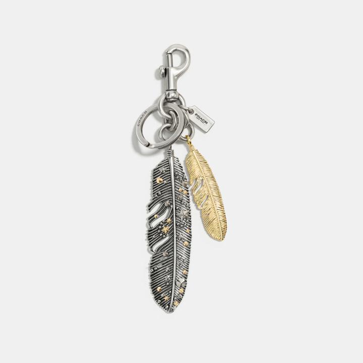 Coach Studded Multi Feather Bag Charm