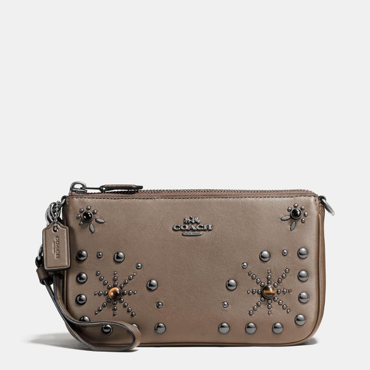 Coach Western Rivets Nolita Wristlet 19 In Glovetanned Leather
