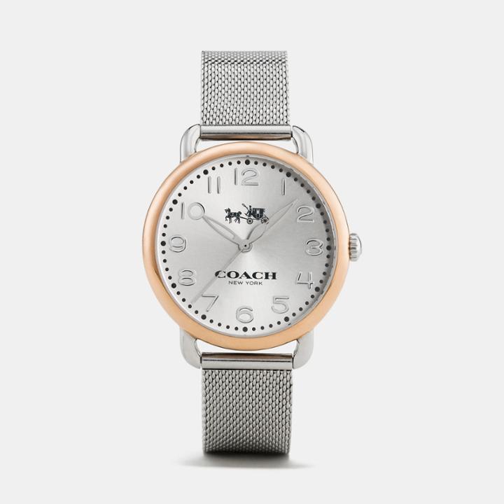 Coach Delancey Two-tone Mesh Bracelet Watch