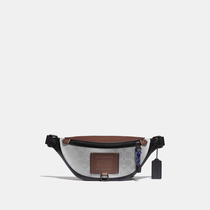 Coach Rivington Belt Bag 7 In Reflective Signature Canvas
