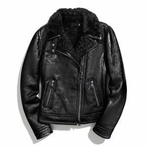 Coach   Patent Shearling Moto Jacket Midnight S