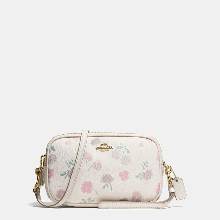 Coach Crossbody Clutch In Daisy Field Print Pebble Leather