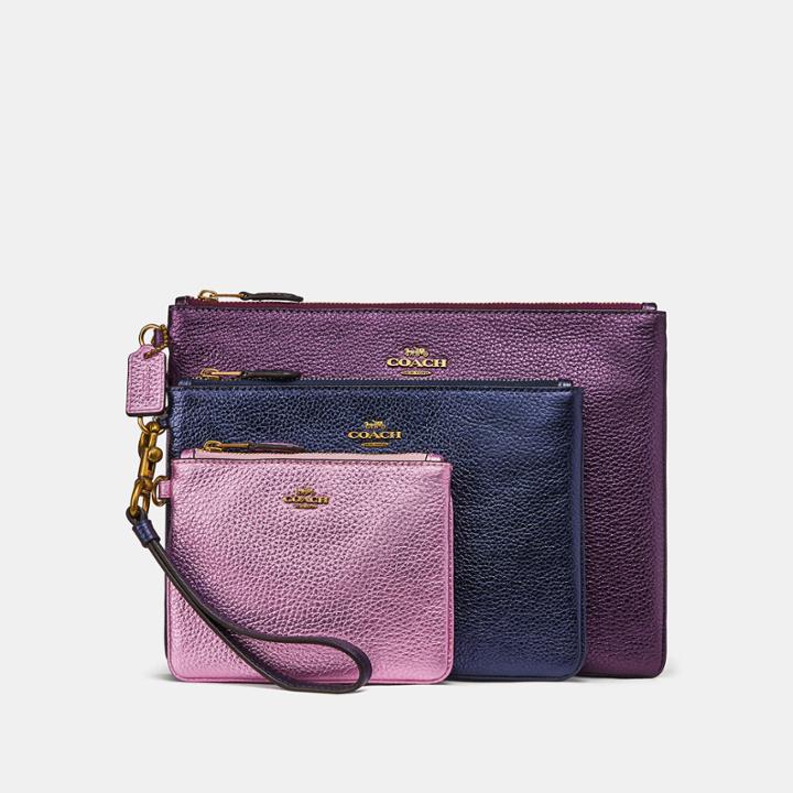 Coach Triple Pouch In Colorblock