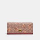 Coach Envelope Wallet In Signature Canvas With Floral Bow Print