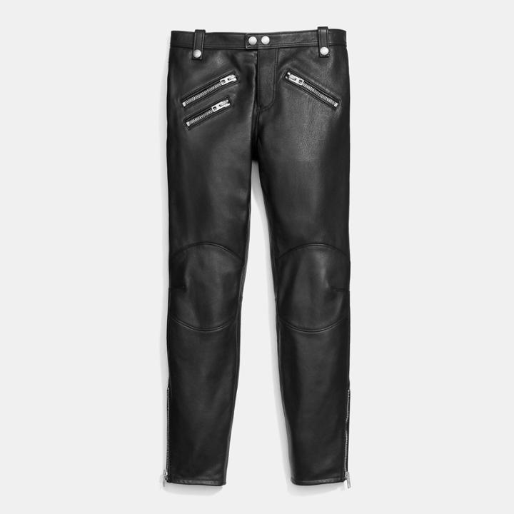 Coach Leather Biker Jeans