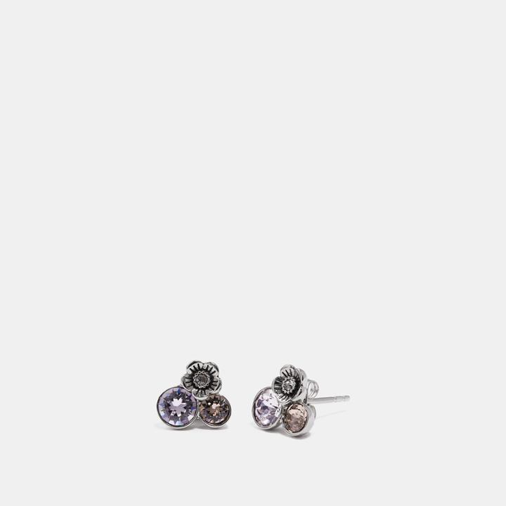 Coach Tea Rose Cluster Earrings