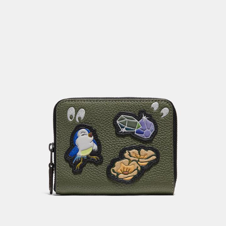 Coach Disney X Coach Small Zip Around Wallet With Spooky Eyes Print