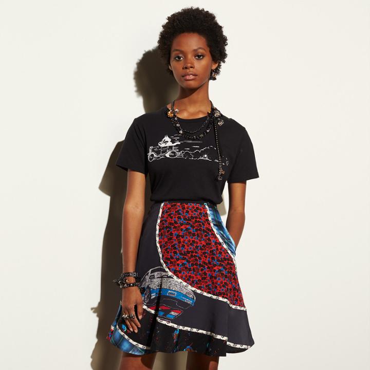 Coach Car Circular Patchwork Skirt