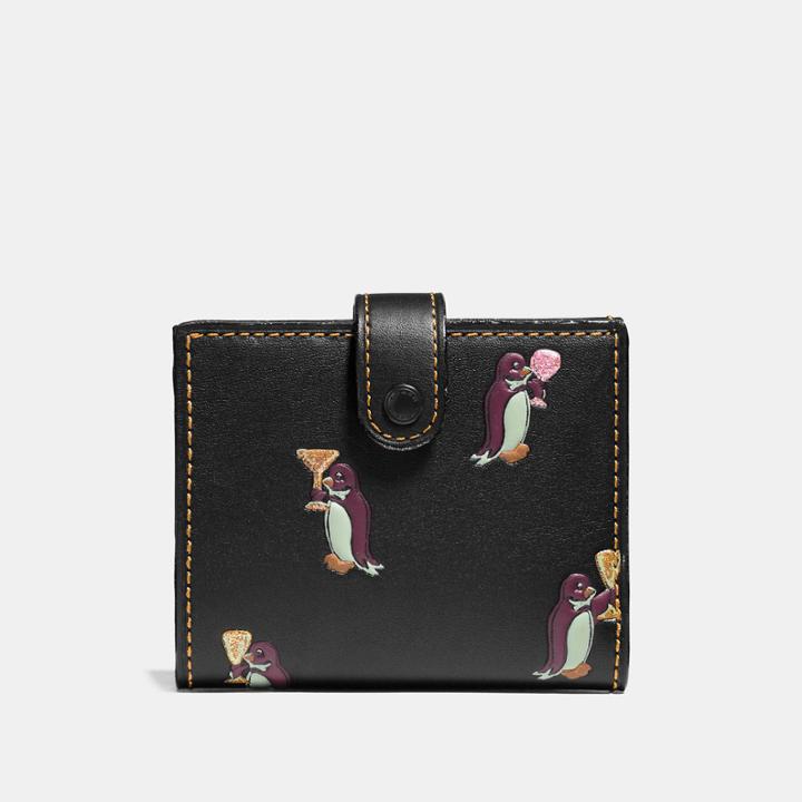 Coach Small Trifold Wallet With Penguin Print