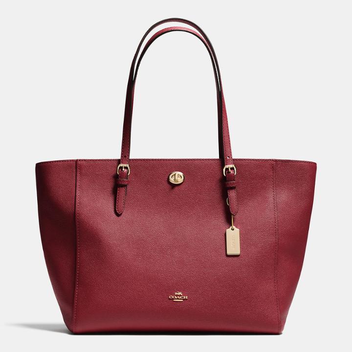 Coach Turnlock Tote In Crossgrain Leather