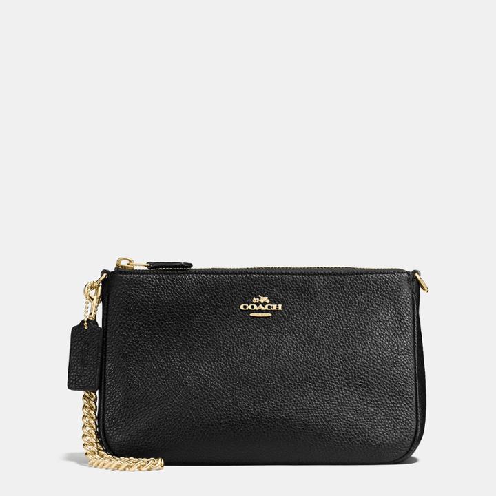 Coach Nolita Wristlet 22 In Polished Pebble Leather