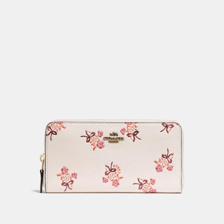 Coach Accordion Zip Wallet With Floral Bow Print
