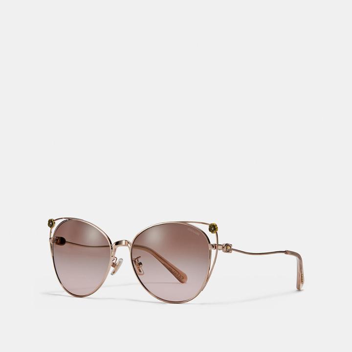 Coach Tea Rose Cat Eye Open Sunglasses