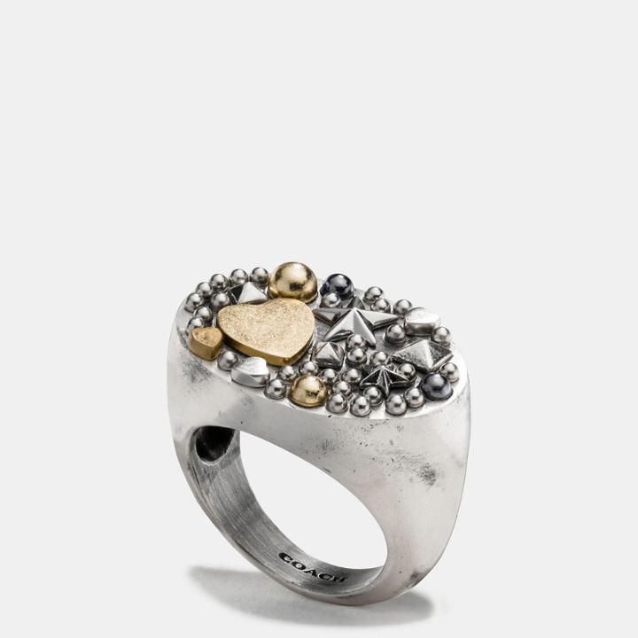 Coach Studded Cluster Ring