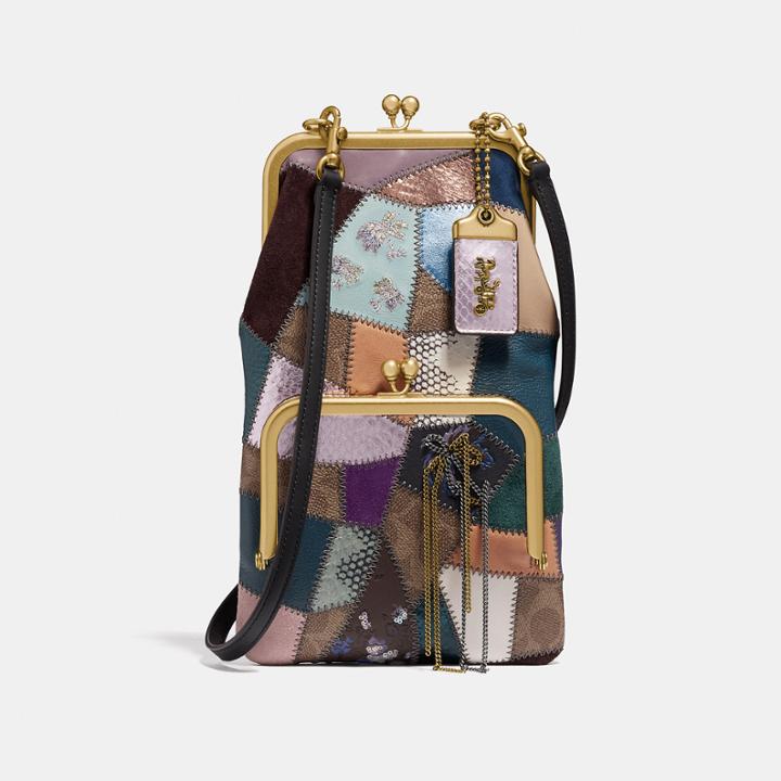 Coach Double Frame Crossbody With Signature Patchwork