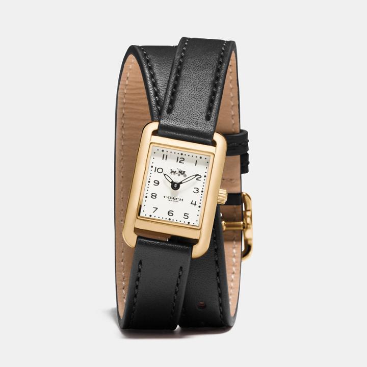 Coach Thompson Gold Plated Double Wrap Watch